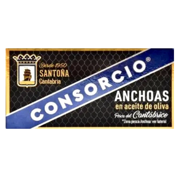 Filetes de anchoas en lata El Consorcio "Serie oro" 45gr.