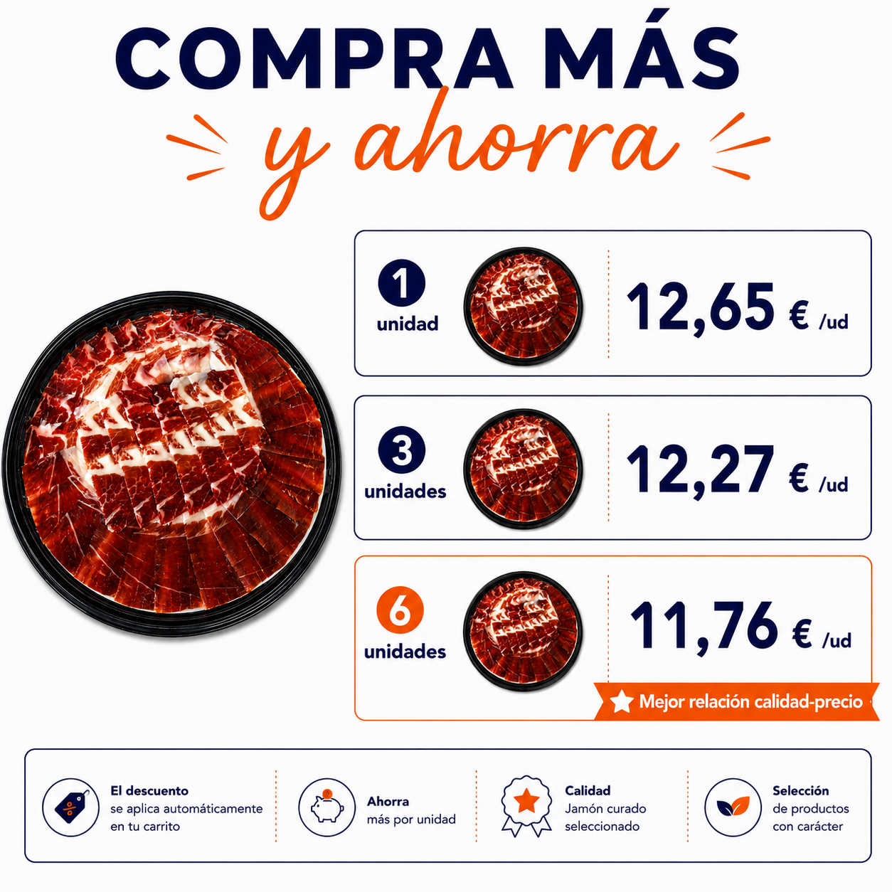 Jamón de Cebo de Campo Ibérico 50% Raza Ibérica Selección Cavarel 100 g - Imagen 2